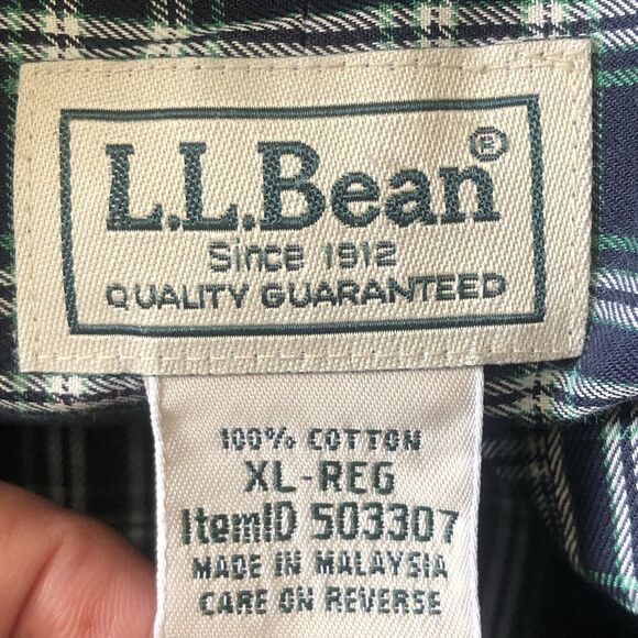 LL Bean Mens Wrinkle Free Traditional Fit Button Up Plaid Size XL  Regular - Picture 3 of 12